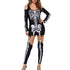 Halloween dress Women plus size Halloween costumes 2019 Cold Shoulder Long Sleeve Punk Skeleton - menochic